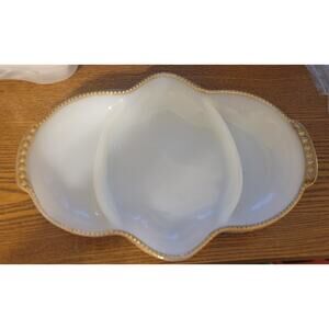 Vintage Divided milk glass serving dish